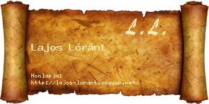 Lajos Lóránt névjegykártya